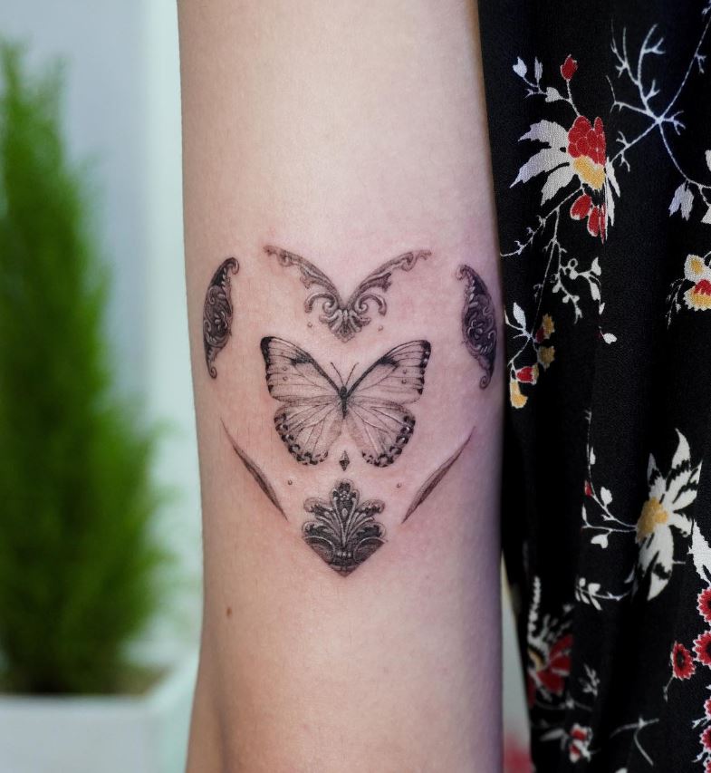 Tatouage Coeur Et Papillon 