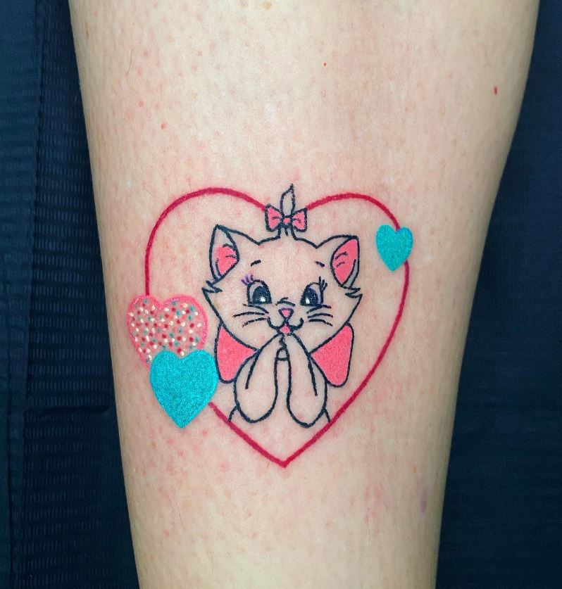 Tatouage Coeurs Et Marie D'aristochats 