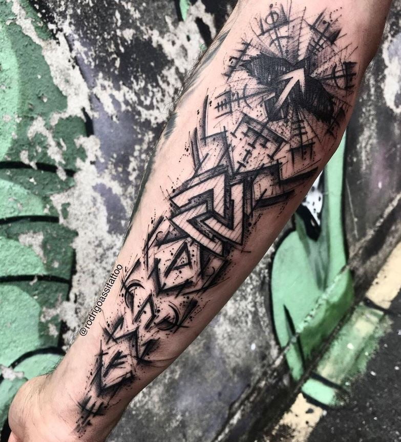 Tatouage Viking Valknut Abstrait 