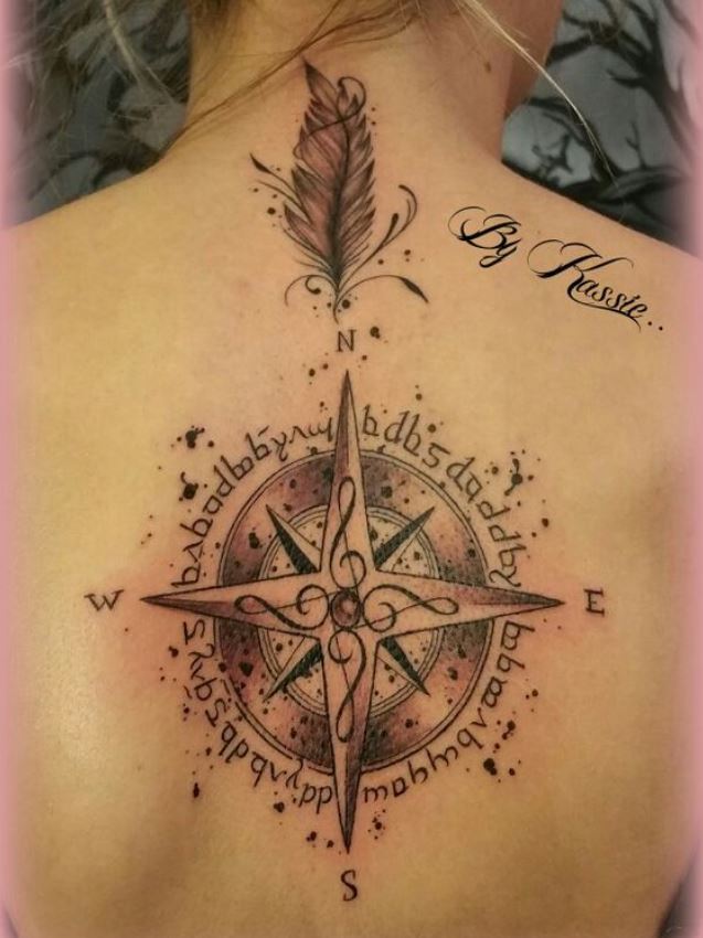 Tatouage Boussole Note De Musique Et Cadran En Lettrage Pour Femme