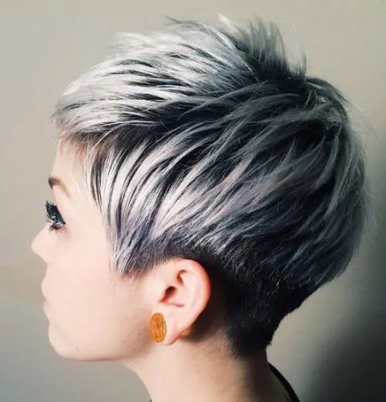 Ombré Hair Cheveux Courts Gris 