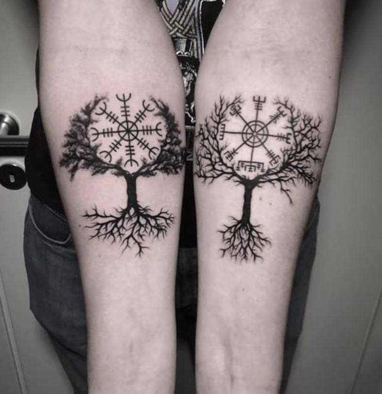  Tatouage Viking Yggdrasil Sur L'avant Bras 