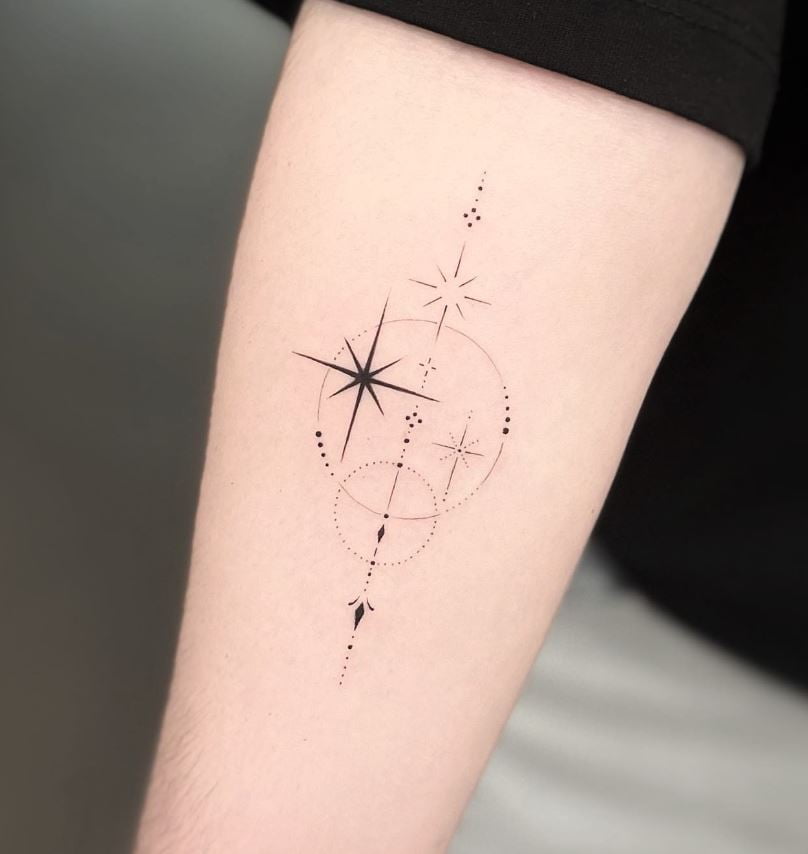 Tatouage Pluri étoile Géométrique 