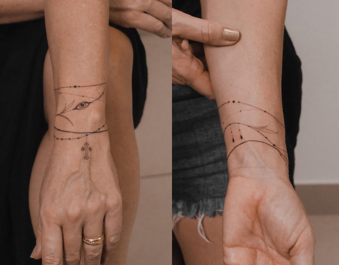 Tatouage Troisième œil En Bracelet Sur Le Poignet 