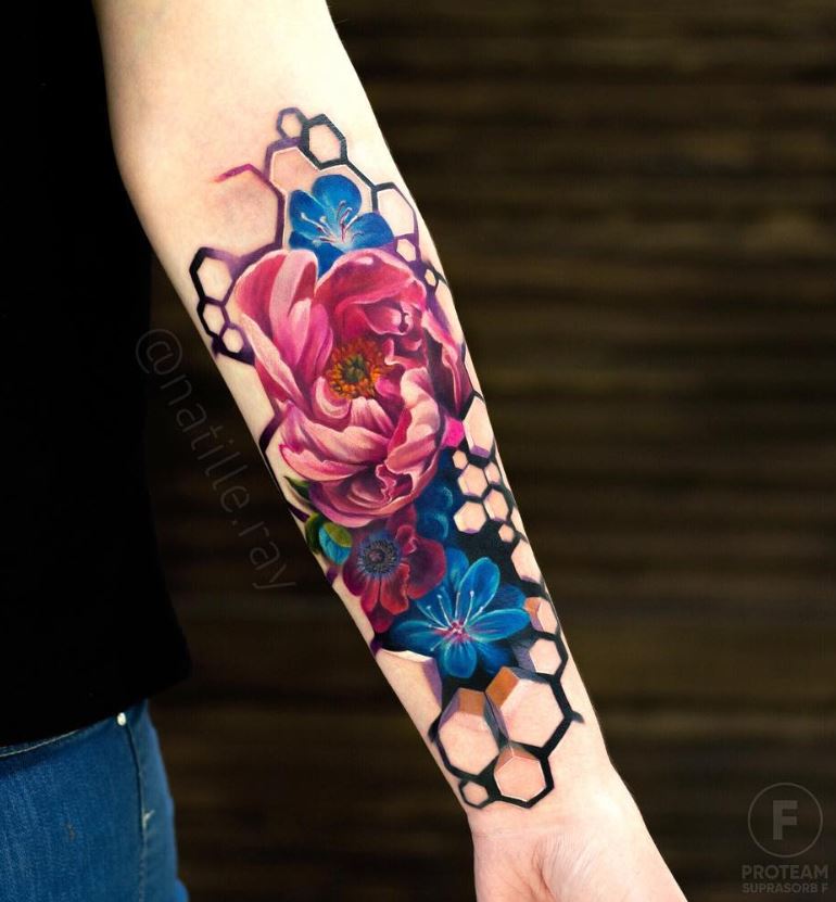 Tatouage Pivoine Graphique 