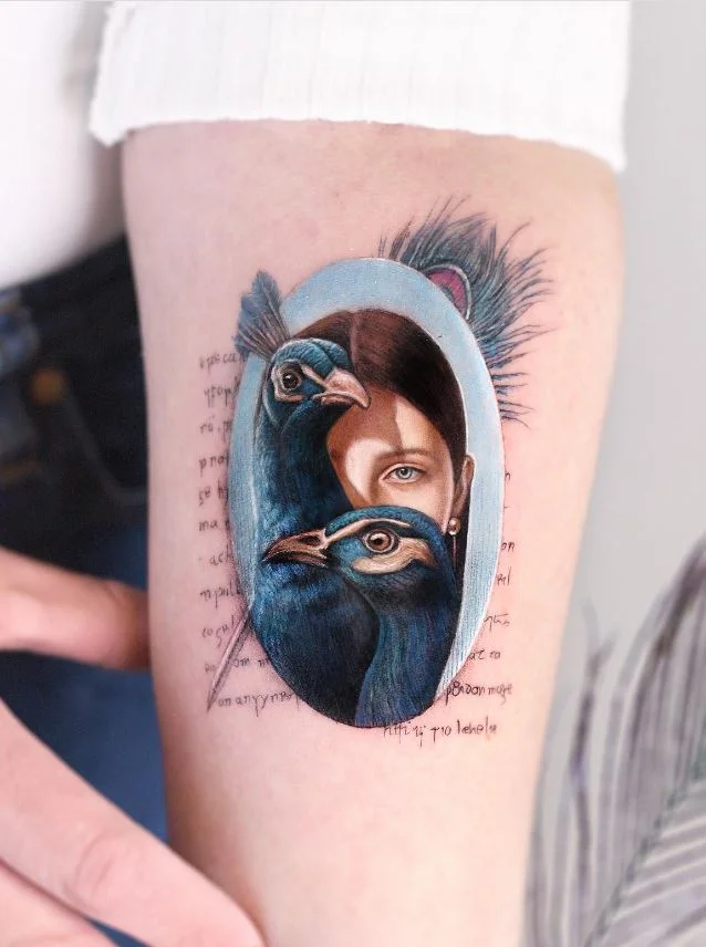 Tatouage Oiseau Femme Poésie De Paons