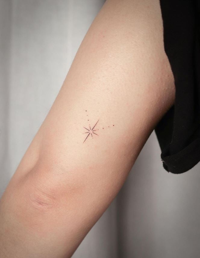 Tatouage Minimaliste étoile Et Dots En V 