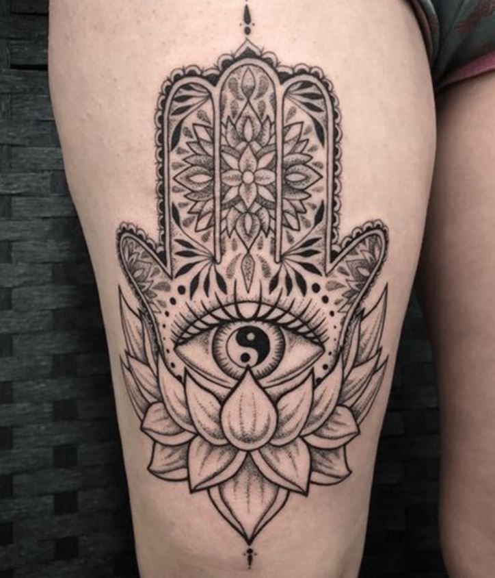 Tatouage œil Yin Yang Sur La Cuisse