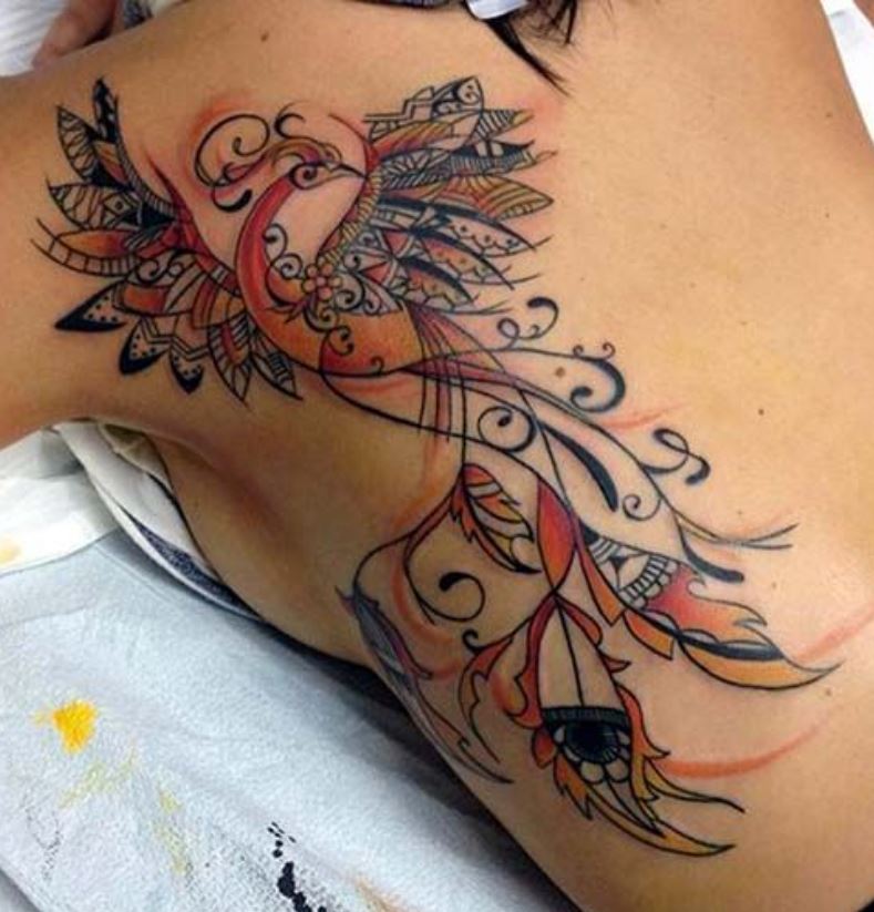 Tatouage Oiseau Femme Phœnix Graphique 