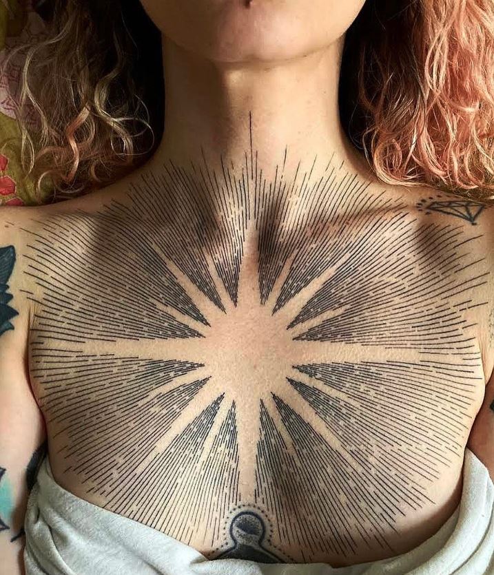 Tatouage étoile Bordée De Lignes 