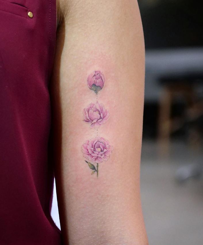 Tatouage éclosion De Pivoine Violette 