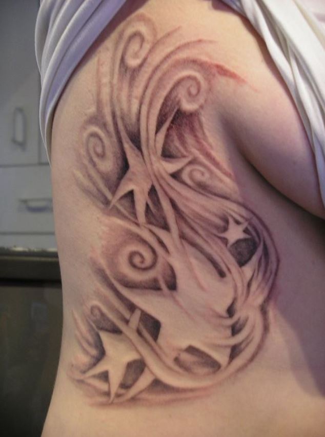 Tatouage étoiles Blanches Et Ombre 