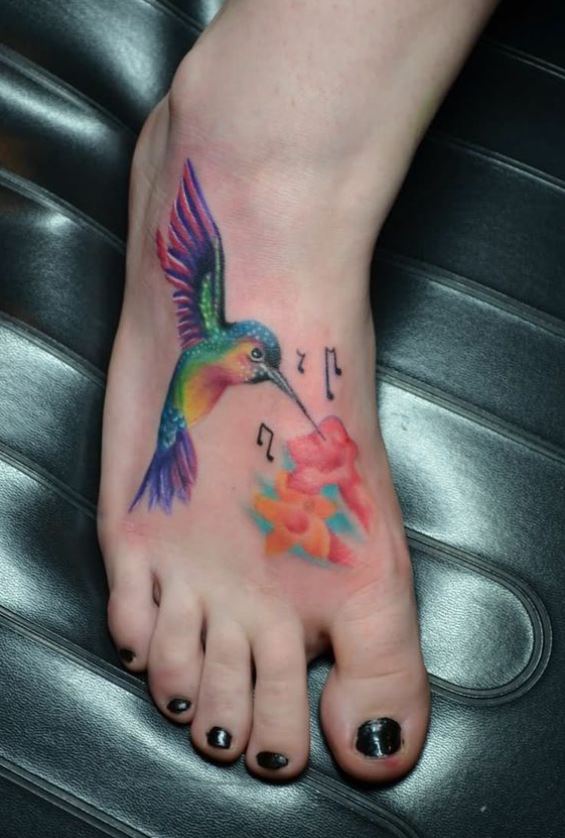 Tatouage Oiseau Femme Et Notes De Musique