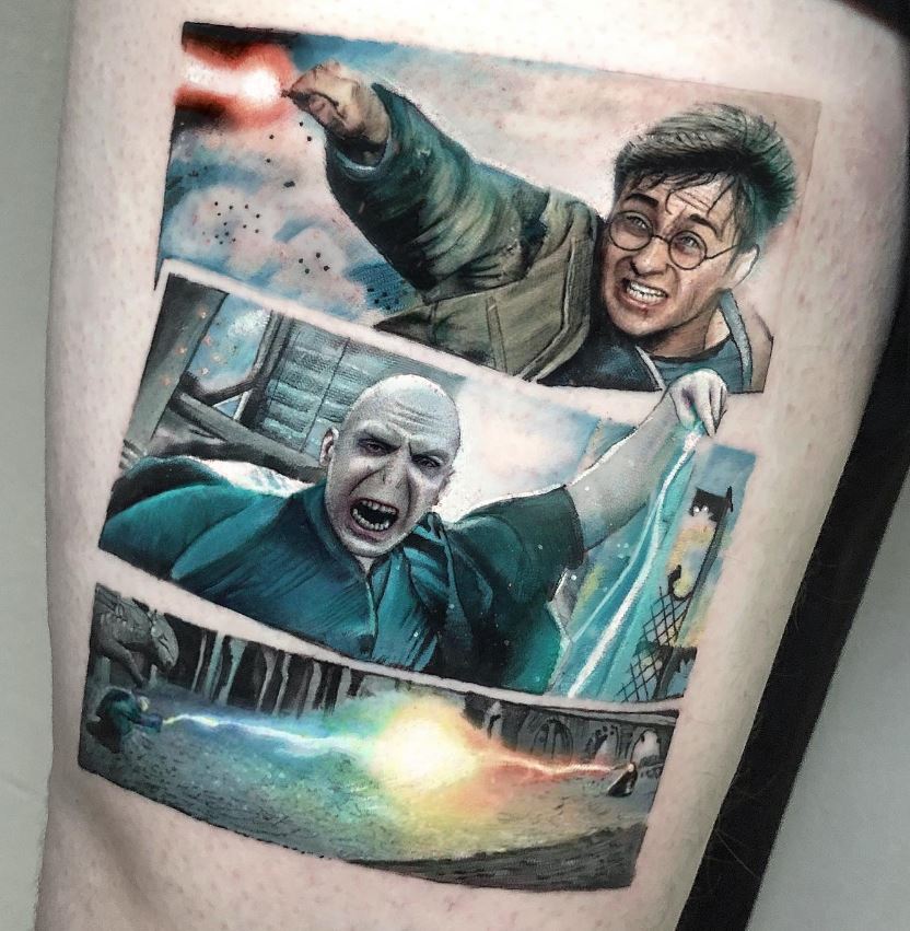 Tatouage Harry Potter Contre Voldemort 