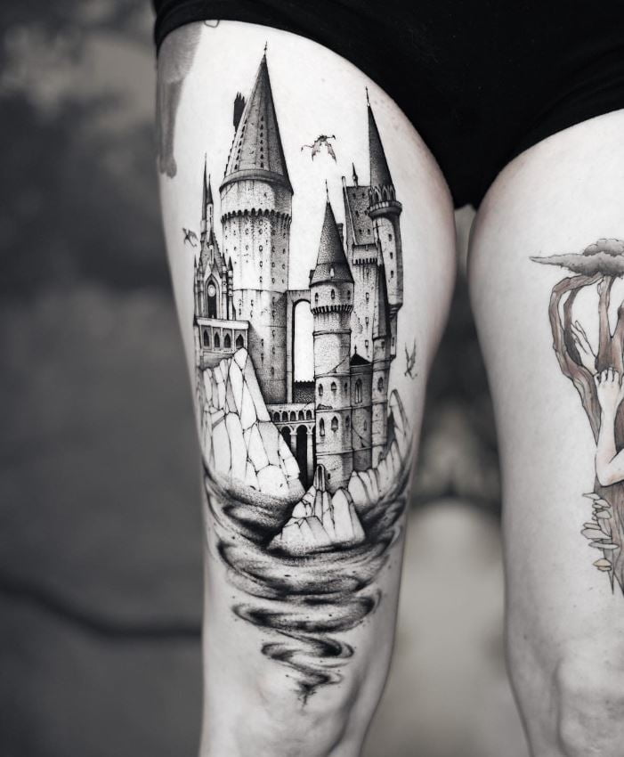 Tatouage Harry Potter Poudlard Et Dragons 