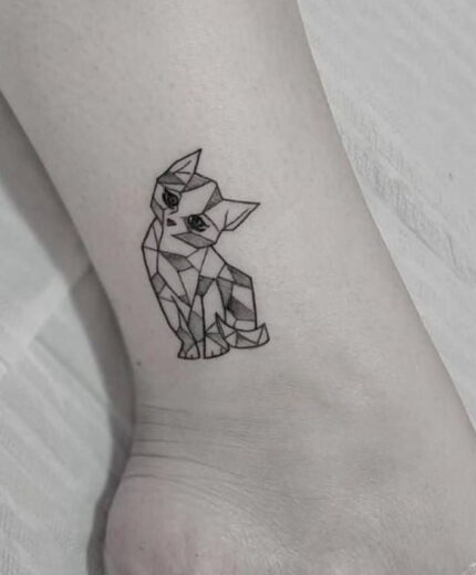 Tatouage Chat Geometrique