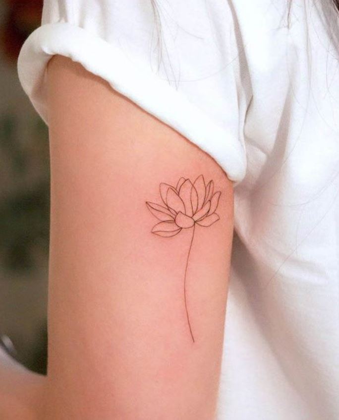  Tatouage Minimaliste Fleur De Lotus En Lignes Fines