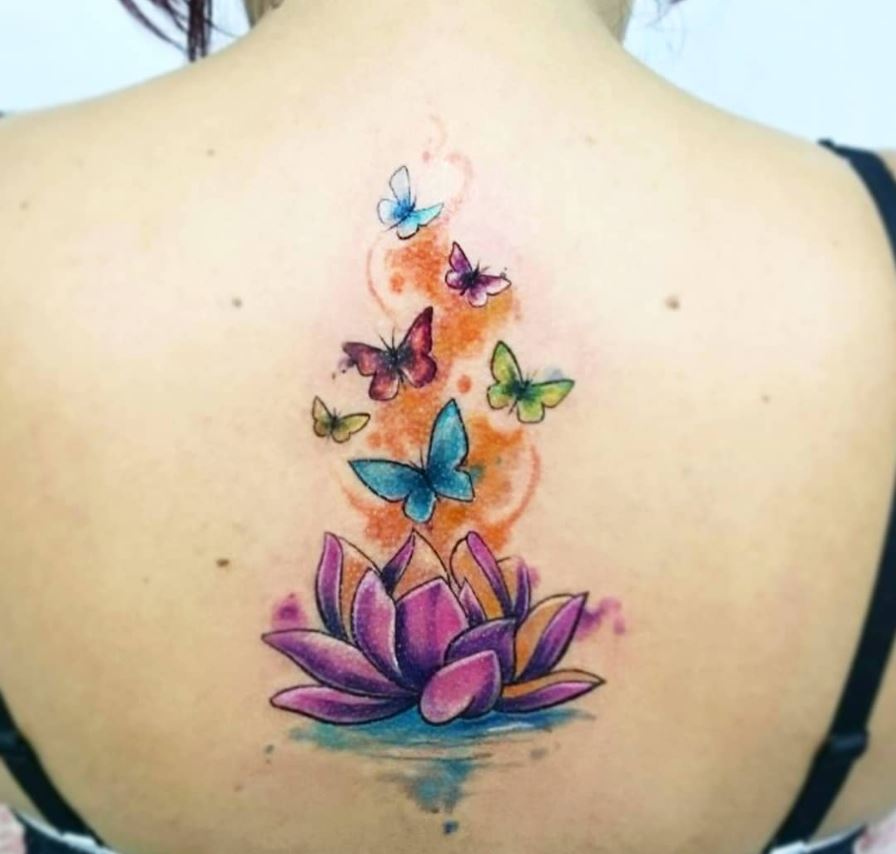Tatouage Fleur De Lotus Et Papillon