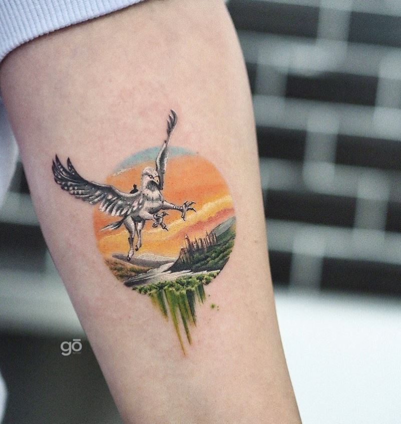 Tatouage Harry Potter Vol D'hippogriffe 