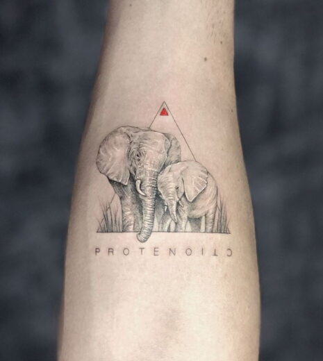 Tatouage Elephant Geometrique
