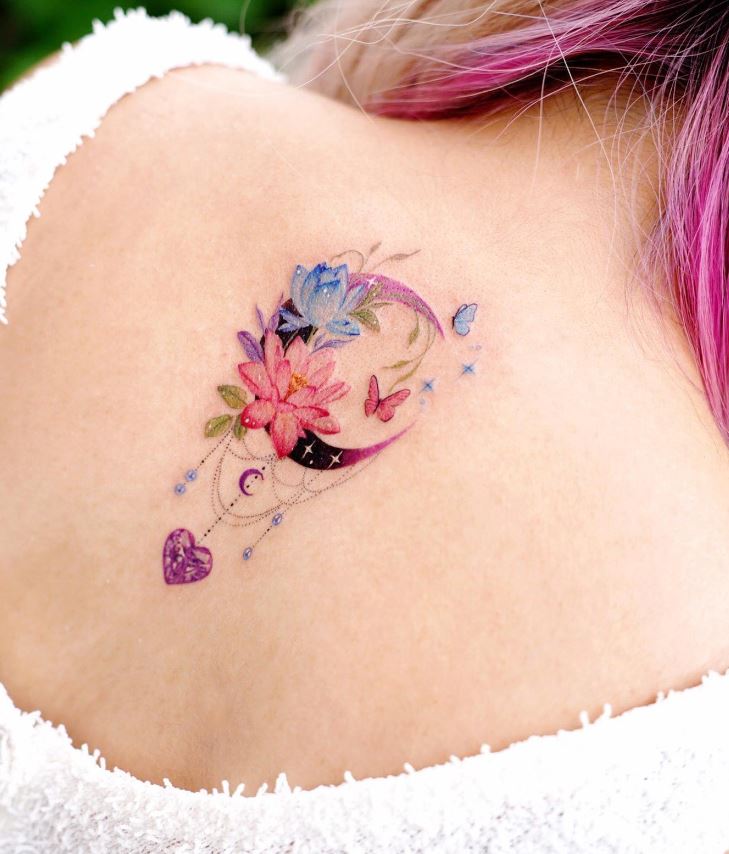 Tatouage Fleur De Lotus Astrale Multi Motifs