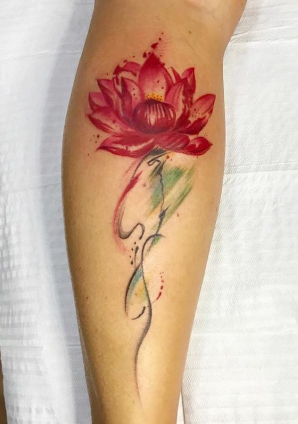  Tatouage Fleur De Lotus Colorée 