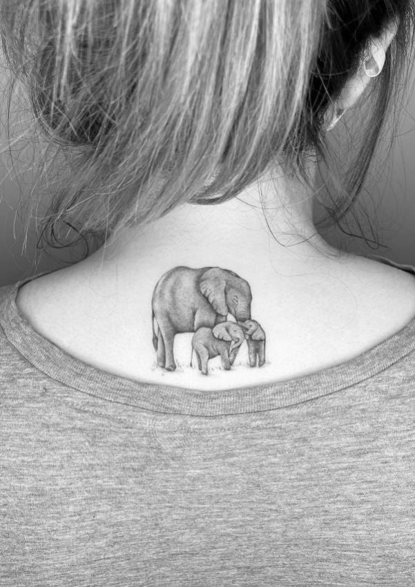 Tatouage Câlin D'éléphants 