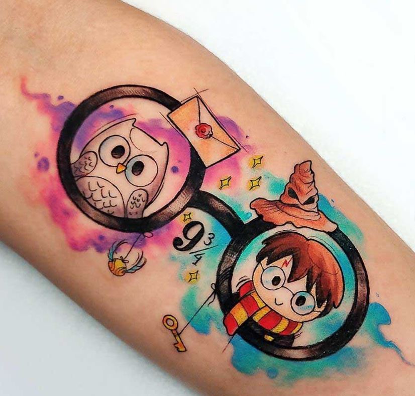 Tatouage Harry Potter Lunettes à Motifs 