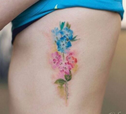 Tatouage Aquarelle Fleur