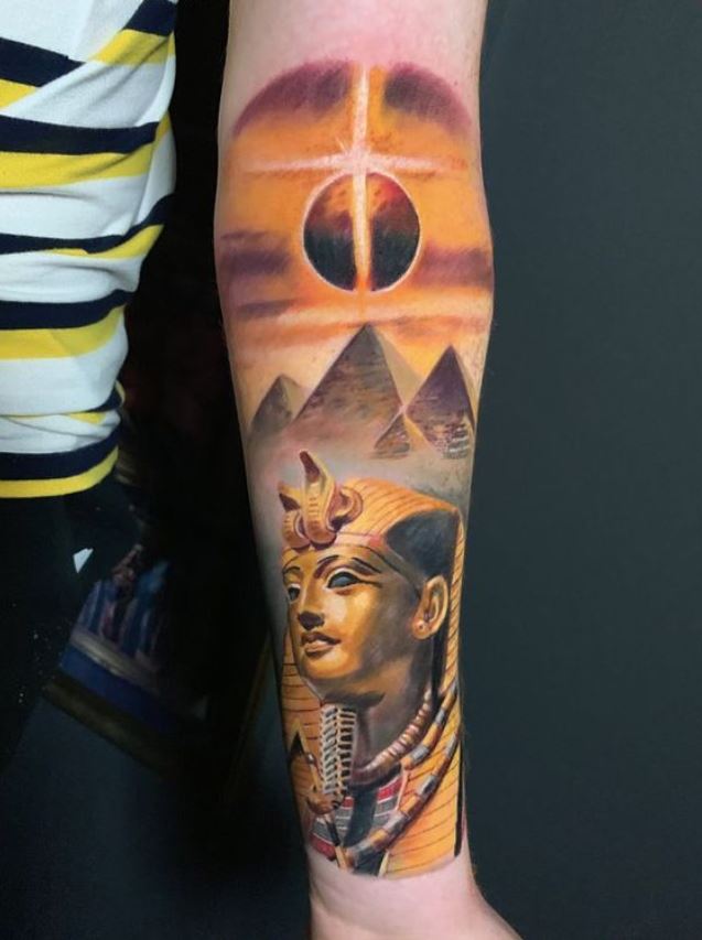  Tatouage égyptien Sphinx Et Pyramides 