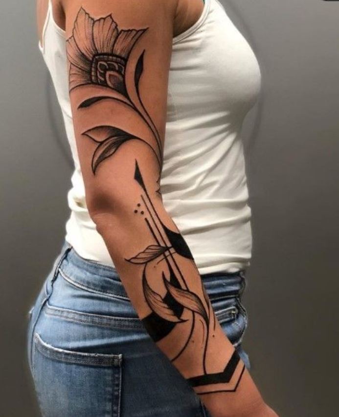 Tatouage égyptien Fleur De Lotus Et Bande Noire