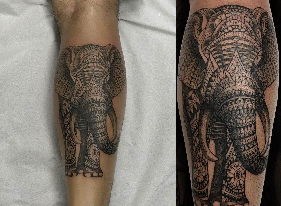 Tatouage éléphant Polynésien 