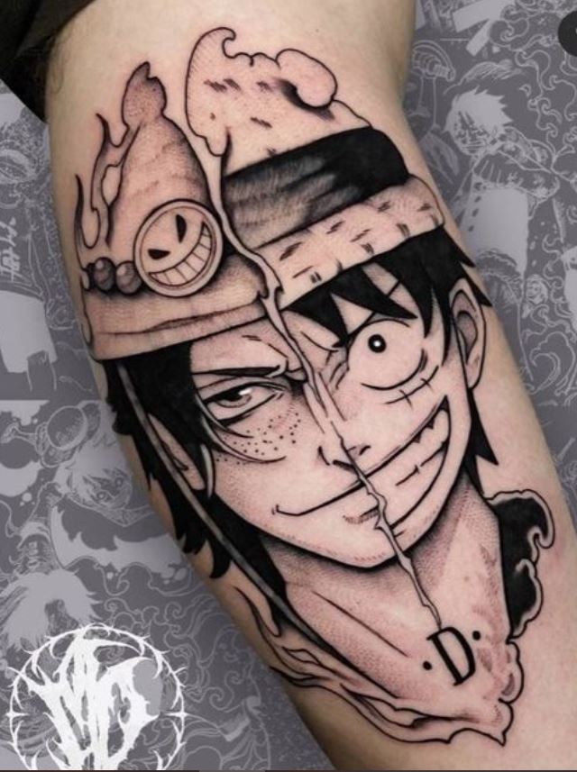 Tatouage One Piece Mi Luffy, Mi Ace 