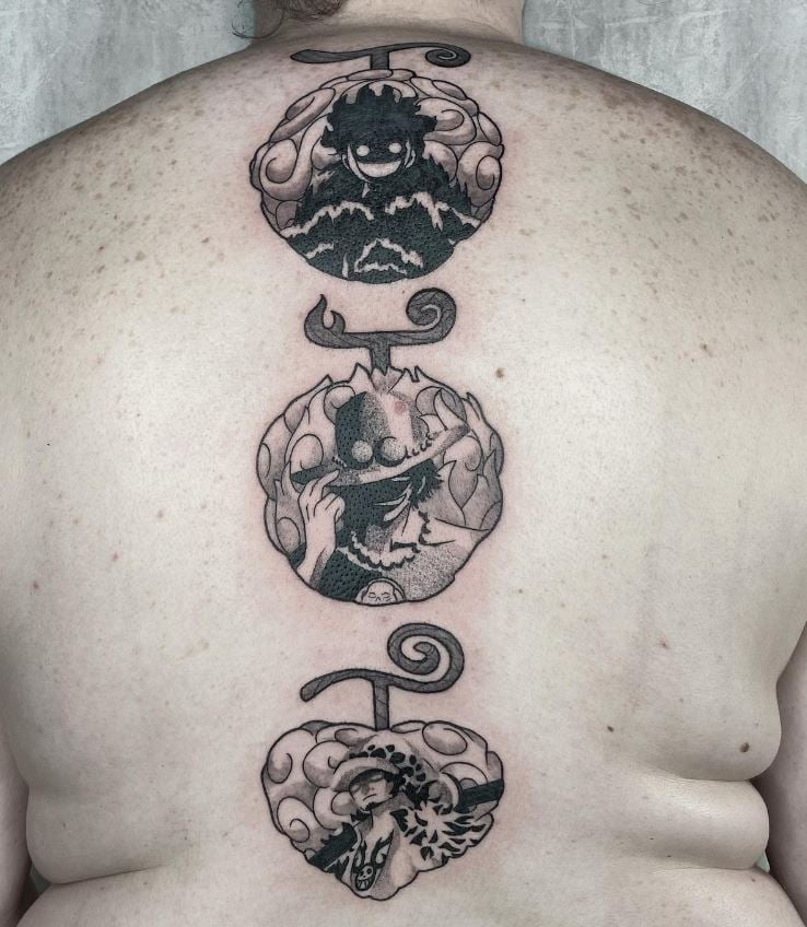 Tatouage One Piece Luffy, Ace, Law Et Fruits Du Démon 