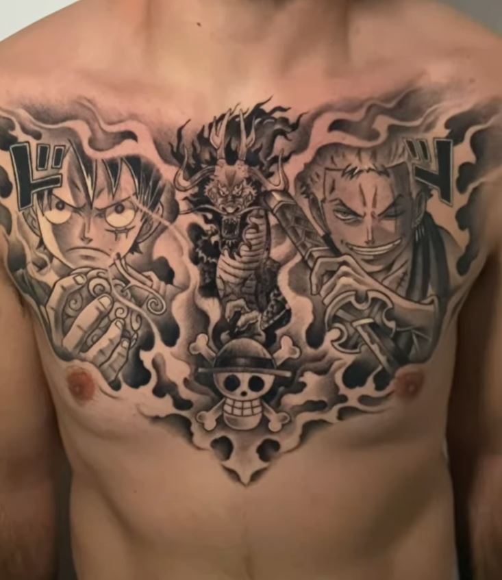 Tatouage One Piece Luffy, Kaido Et Zoro 