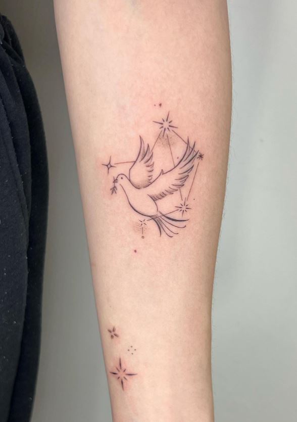 Tatouage Colombe, Constellation Et étoiles 