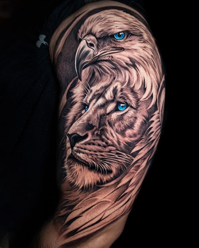 Tatouage Aigle Et Lion 