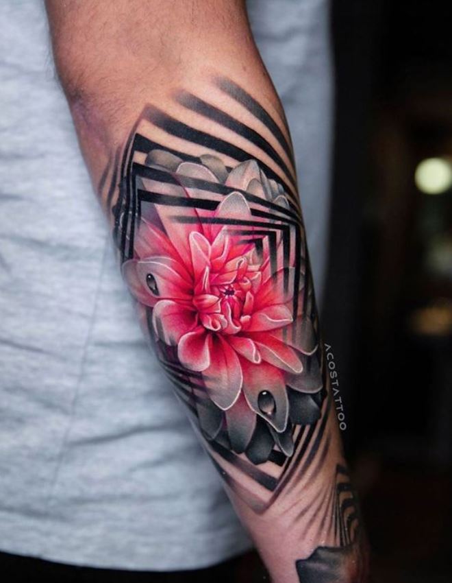 Tatouage Avant Bras Homme Fleur Graphique 