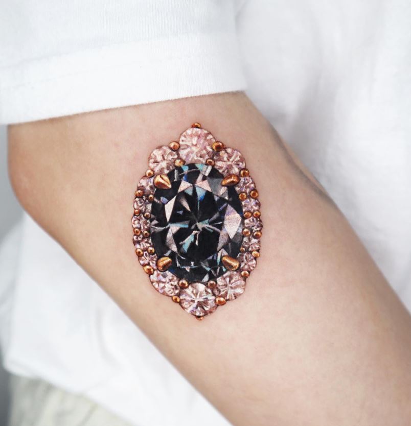 Tatouage Broche De Diamant Noir 