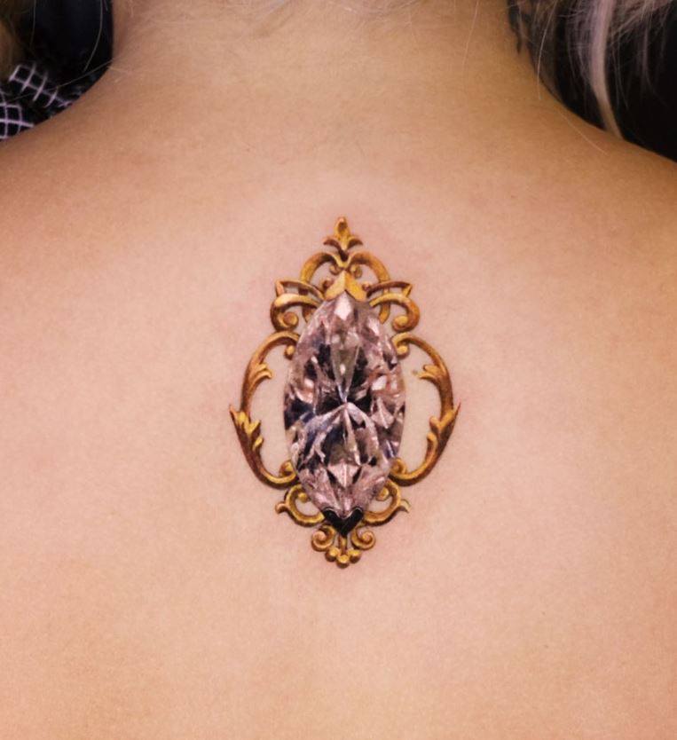 Tatouage Diamant Antique Doré 