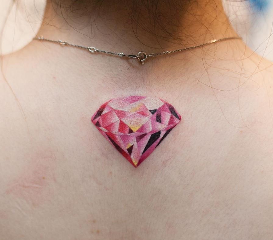 Tatouage Diamant Rose 