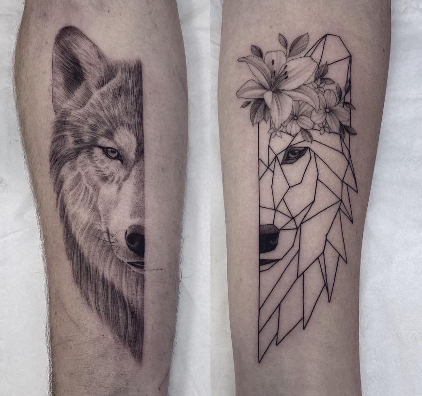 Tatouage Frère Et Sœur Loup Et Louve 