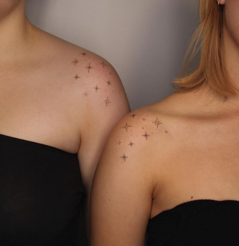 Tatouage Meilleure Amie Nuée D'étoiles 