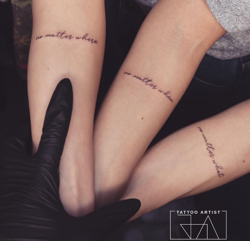 Tatouage Frère Et Sœur Trio De Phrase 