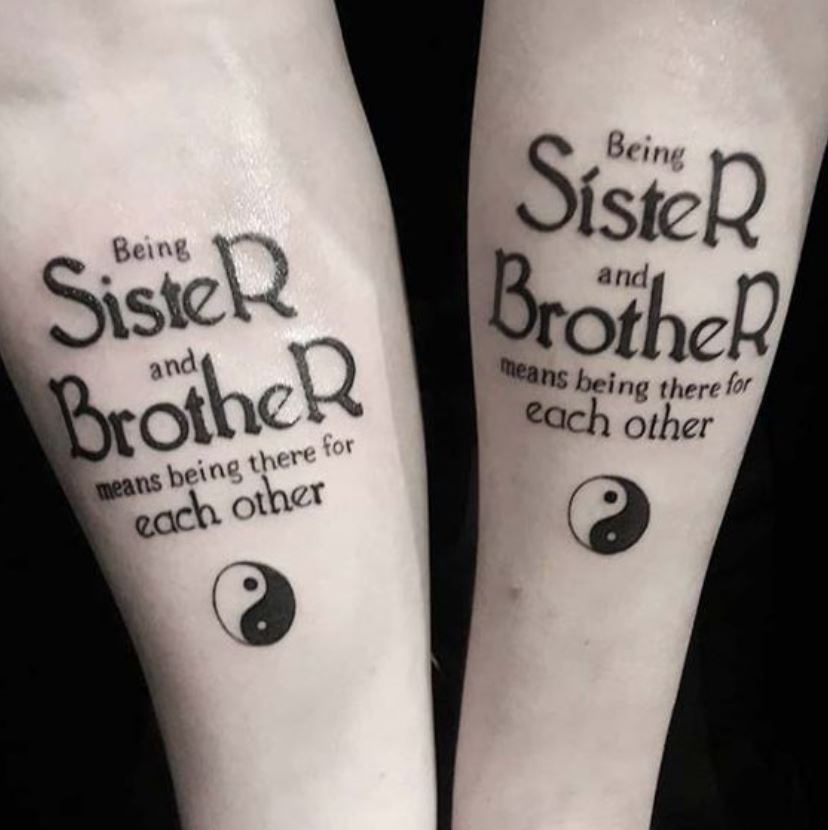 Tatouage Frère Et Sœur Phrase Yin Yang 