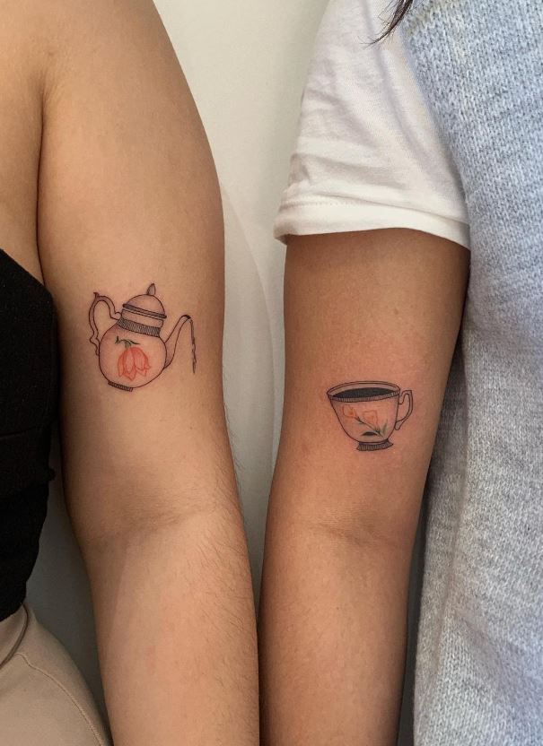 Tatouage Meilleure Amie Cafetière Et Tasse 