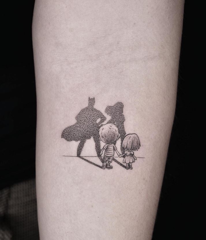 Tatouage Frère Et Sœur Ombres De Superhéros 