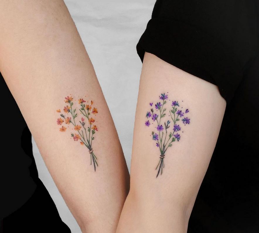 Tatouage Bouquet De Gypsophiles Pour Meilleure Amie 