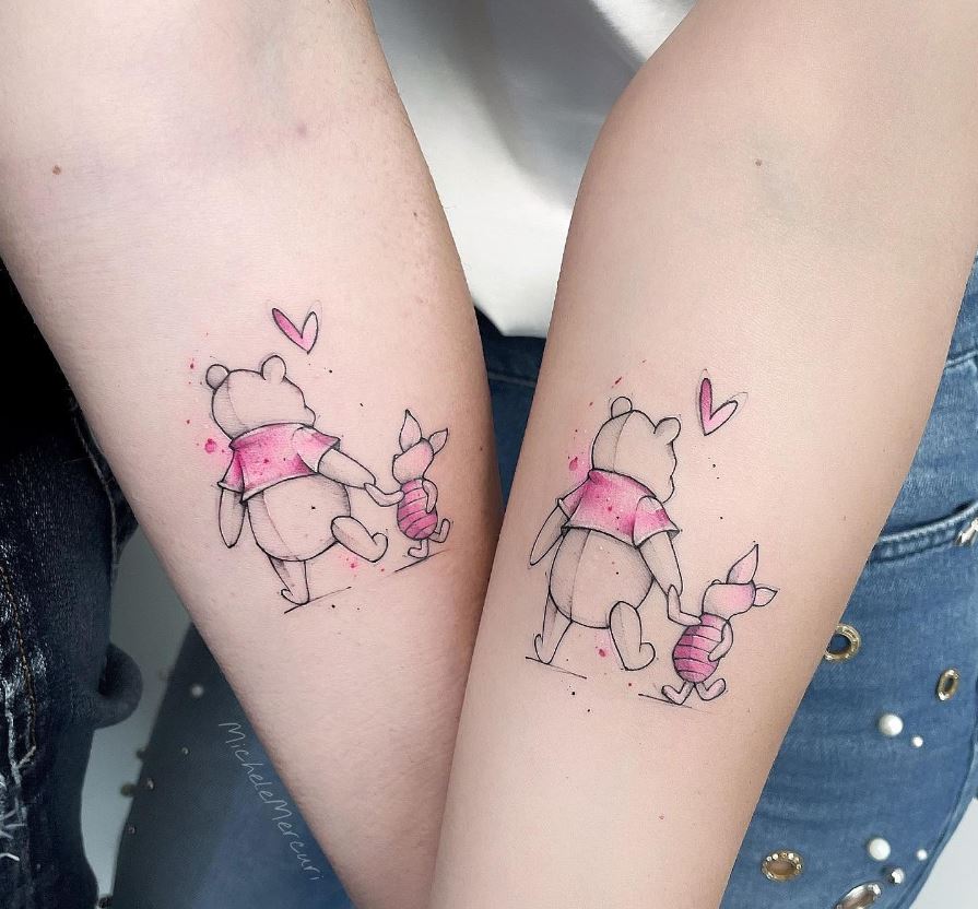 Tatouage Meilleure Amie Porcinet Et Winnie L'ourson 