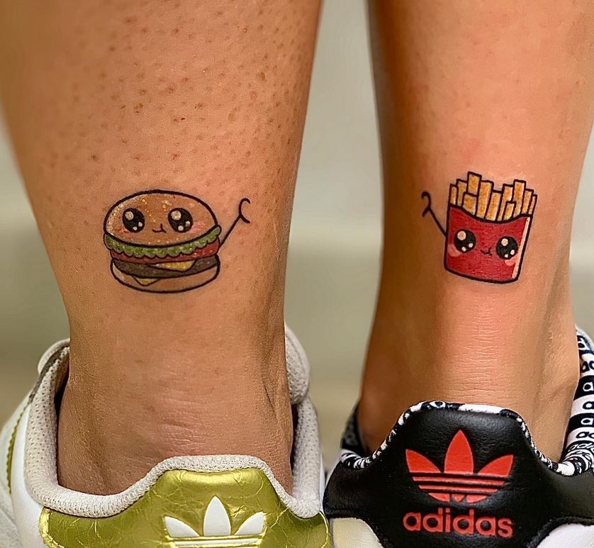 Tatouage Meilleure Amie Hamburger Et Frites 